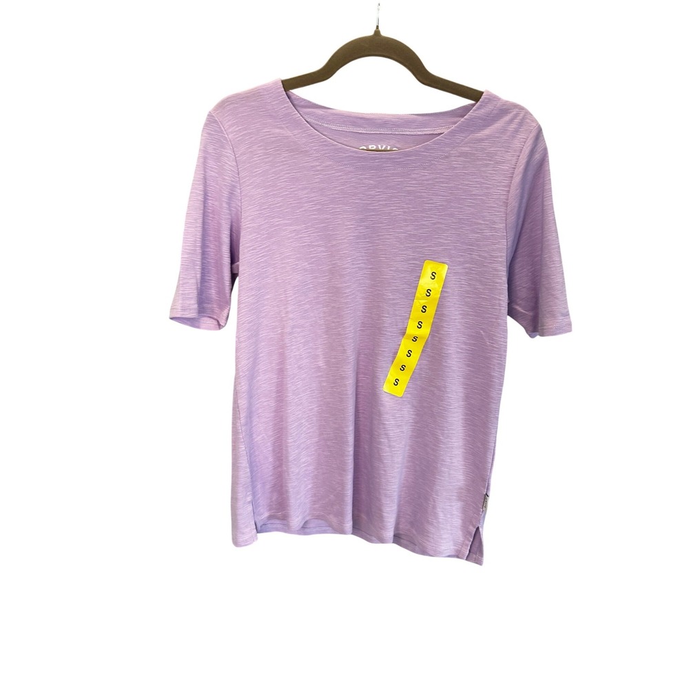 Orvis Classic Collection Lavender Pima Cotton Slub Knit Top Purple Small
